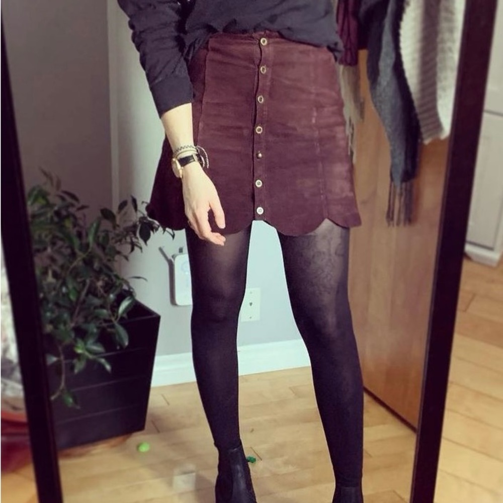 Beautiful genuine suede skirt